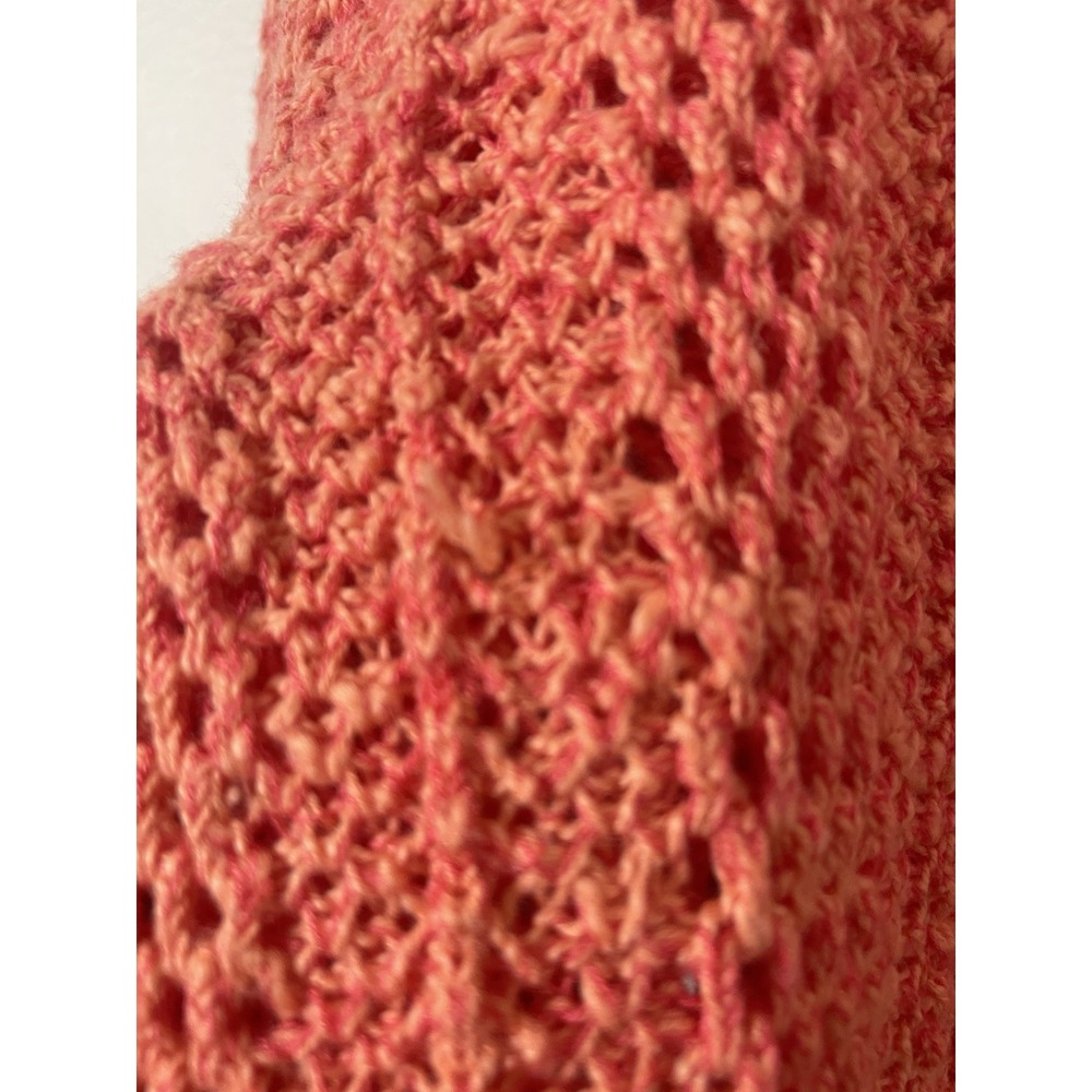 Sundance Coral Crochet Mixed Open Knit Cardigan M Cotton Quiet Luxury Preppy - Picture 8 of 10